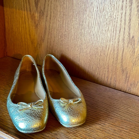 Tori Burch gold ballet flats - Picture 1 of 6